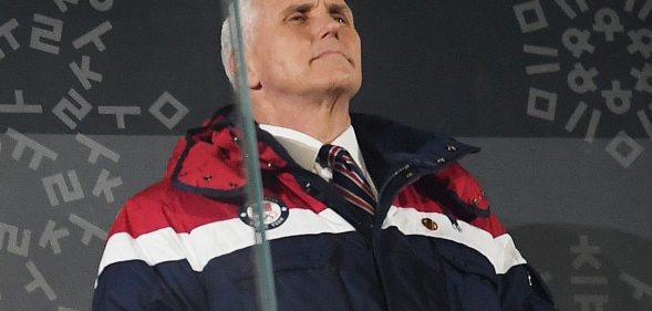 PYEONGCHANG-GUN, SOUTH KOREA - FEBRUARY 09: U.S. Vice President Mike Pence looks on during the Opening Ceremony of the PyeongChang 2018 Winter Olympic Games at PyeongChang Olympic Stadium on February 9, 2018 in Pyeongchang-gun, South Korea. (Photo by Matthias Hangst/Getty Images)