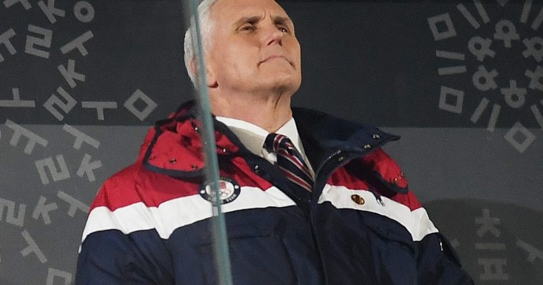 PYEONGCHANG-GUN, SOUTH KOREA - FEBRUARY 09: U.S. Vice President Mike Pence looks on during the Opening Ceremony of the PyeongChang 2018 Winter Olympic Games at PyeongChang Olympic Stadium on February 9, 2018 in Pyeongchang-gun, South Korea. (Photo by Matthias Hangst/Getty Images)