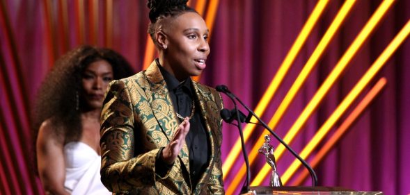 BEVERLY HILLS, CA - MARCH 01: Honoree Lena Waithe speaks onstage during the 2018 Essence Black Women In Hollywood Oscars Luncheon at Regent Beverly Wilshire Hotel on March 1, 2018 in Beverly Hills, California. (Photo by Leon Bennett/Getty Images for Essence)