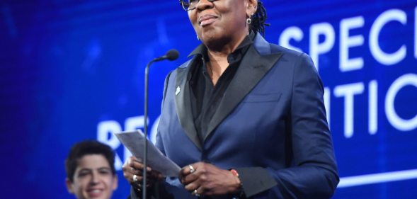 NEW YORK, NY - MAY 05: Gloria Carter accepts a Special Recognition Award onstage at the 29th Annual GLAAD Media Awards at The Hilton Midtown on May 5, 2018 in New York City. (Photo by J. Merritt/Getty Images for GLAAD)