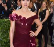 Scarlett Johansson arrives for the 2018 Met Gala on May 7, 2018, at the Metropolitan Museum of Art in New York. - The Gala raises money for the Metropolitan Museum of Arts Costume Institute. The Gala's 2018 theme is Heavenly Bodies: Fashion and the Catholic Imagination. (Photo by ANGELA WEISS / AFP) (Photo credit should read ANGELA WEISS/AFP/Getty Images)