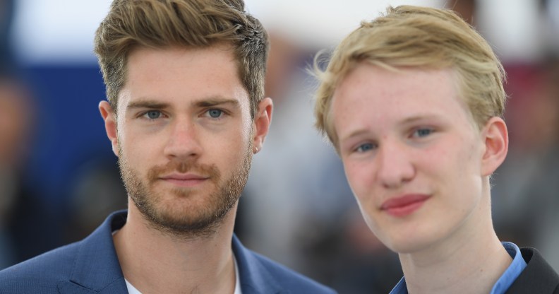 Director Lukas Dhont (L) and actor Victor Polster attend the photocall for "Girl" during the 71st annual Cannes Film Festival at Palais des Festivals on May 13, 2018 in Cannes, France.