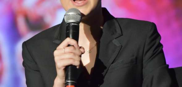 LOS ANGELES, CA - MAY 19: Millie Bobby Brown speaks on stage at #NETFLIXFYSEE event for "Stranger Things" at Netflix FYSEE at Raleigh Studios on May 19, 2018 in Los Angeles, California. (Photo by Rodin Eckenroth/Getty Images)