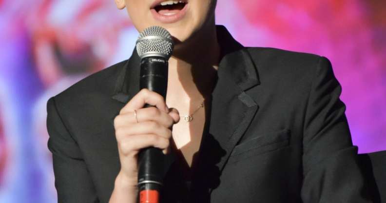 LOS ANGELES, CA - MAY 19: Millie Bobby Brown speaks on stage at #NETFLIXFYSEE event for "Stranger Things" at Netflix FYSEE at Raleigh Studios on May 19, 2018 in Los Angeles, California. (Photo by Rodin Eckenroth/Getty Images)