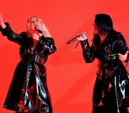 LAS VEGAS, NV - MAY 20: Recording artists Christina Aguilera (L) and Demi Lovato perform onstage during the 2018 Billboard Music Awards at MGM Grand Garden Arena on May 20, 2018 in Las Vegas, Nevada. (Photo by Kevin Winter/Getty Images)