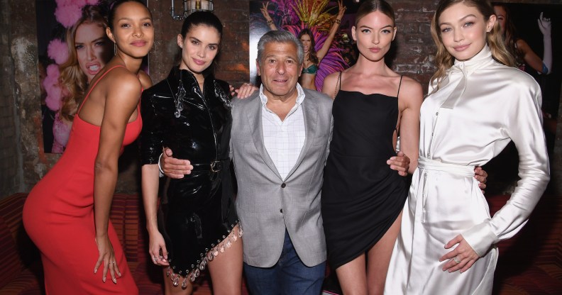Ed Razek with Victoria's Secret models