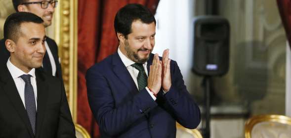 ROME, ITALY - JUNE 01: Interior Minister and Deputy PM Matteo Salvini attends the swearing in ceremony of the new government led by Prime Minister Giuseppe Conte at Palazzo del Quirinale on June 1, 2018 in Rome, Italy. Law professor Giuseppe Conte has been chosen as Italy's new prime minister by the leader of the 5-Star Movement, Luigi Di Maio, and League leader Matteo Salvini. (Photo by Ernesto S. Ruscio/Getty Images)