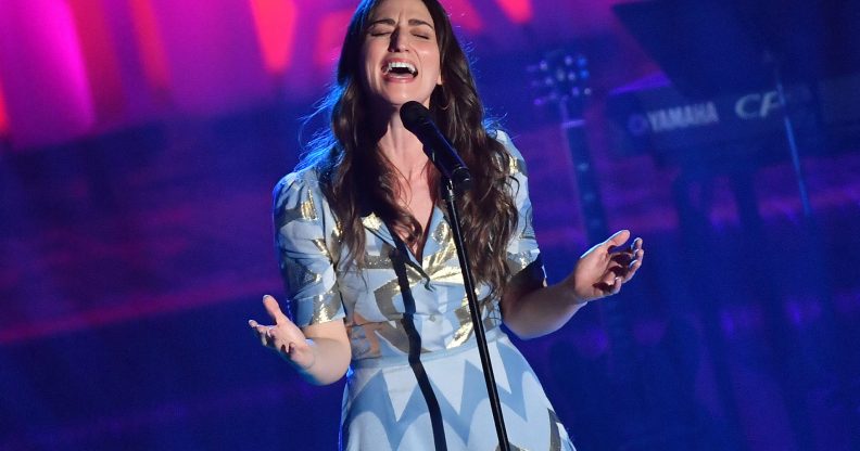 Hal David Starlight Award Honoree US singer/songwriter Sara Bareilles performs onstage during the Songwriters Hall of Fame 49th Annual Induction and Awards Dinner at New York Marriott Marquis Hotel on June 14, 2018 in New York City. (Photo by ANGELA WEISS / AFP) (Photo credit should read ANGELA WEISS/AFP/Getty Images)