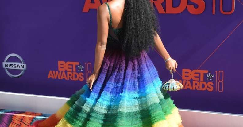 US singer-songwriter Janelle Monae poses upon arrival for the BET Awards at Microsoft Theatre in Los Angeles, California, on June 24, 2018. (Photo by Lisa O'CONNOR / AFP) (Photo credit should read LISA O'CONNOR/AFP/Getty Images)