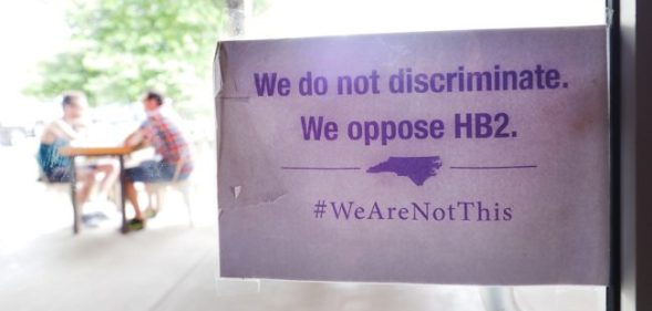 Sign opposing North Carolina's bathroom bill