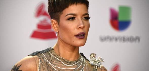 INGLEWOOD, CA - MARCH 05: Musician Halsey poses during the 2017 iHeartRadio Music Awards which broadcast live on Turner's TBS, TNT, and truTV at The Forum on March 5, 2017 in Inglewood, California. (Photo by Christopher Polk/Getty Images for iHeartMedia)