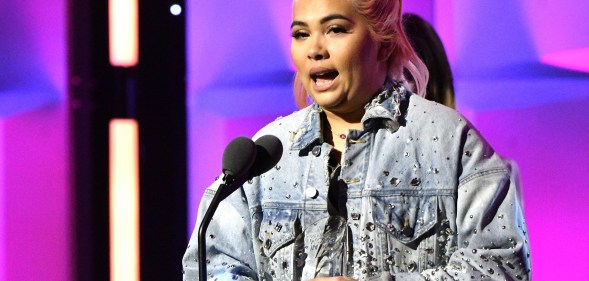 Hayley Kiyoko speaks onstage at Billboard Women In Music 2018
