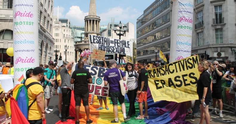 The anti-trans group disrupting Pride in London's 2018 parade