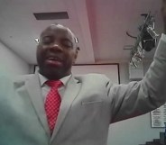 Pastor Gbenga Samuel attempting to "cure" an undercover ITV reporter of his homosexuality