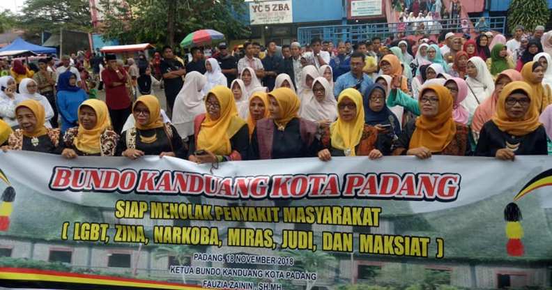 Anti-LGBT+ march in Padang, West Sumatra, Indonesia