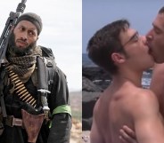 An Islamic extremist from Channel 4's The State and a scene from a gay porn film