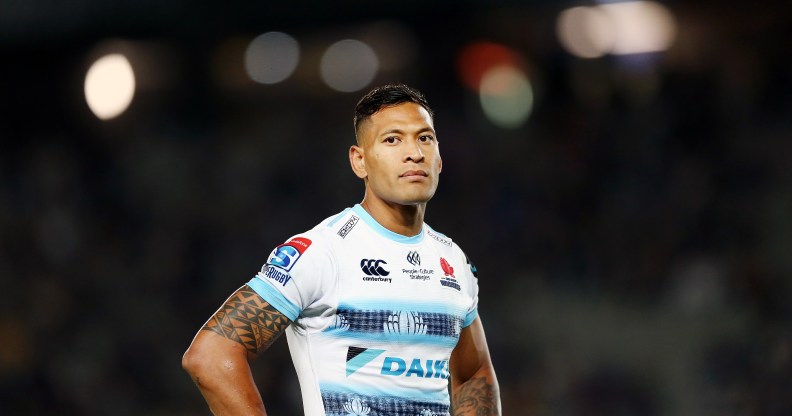 Israel Folau posted messages claiming "hell awaits" gay people.