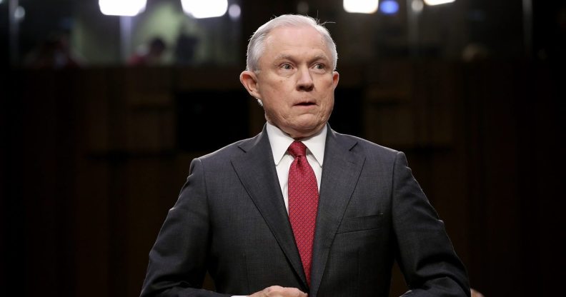 WASHINGTON, DC - JUNE 13: U.S. Attorney General Jeff Sessions arrives to testify before the Senate Intelligence Committee on Capitol Hill June 13, 2017 in Washington, DC. Sessions recused himself from the Russia investigation and he was later discovered to have had contact with the Russian ambassador last year despite testifying to the contrary during his confirmation hearing. (Photo by Win McNamee/Getty Images)