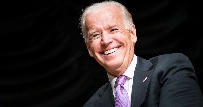 Former US Vice President Joe Biden addresses a Human Rights Campaign gala