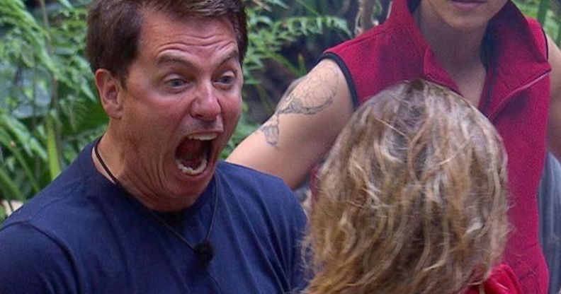 An angry-looking John Barrowman, who clashed with Noel Edmonds on I'm A Celebrity
