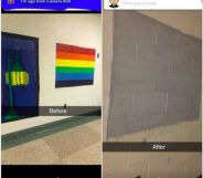 Justice Rane Leisten posted pictures of the Pride flag mural on Facebook.