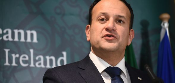 Ireland's Prime Minister Leo Varadkar holds a press conference after the European Council on December 14, 2018, in Brussels.