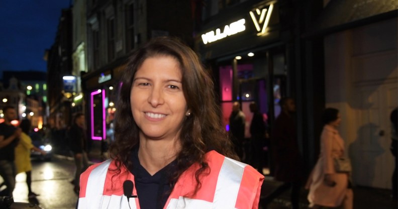 Marina, a Soho Angels volunteer, out on a Friday night (PinkNews)