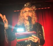 Madonna speaks at the Stonewall Inn