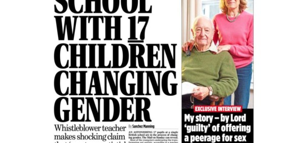 The Mail on Sunday front page.