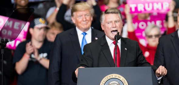 Republican Congressional candidate for North Carolina's 9th district Mark Harris with President Donald Trump