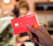 A Monzo card. Monzo recently showed trans support on Twitter