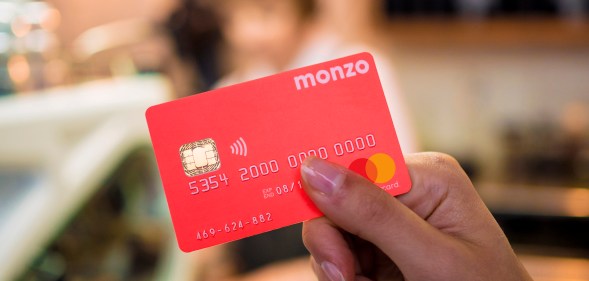 A Monzo card. Monzo recently showed trans support on Twitter