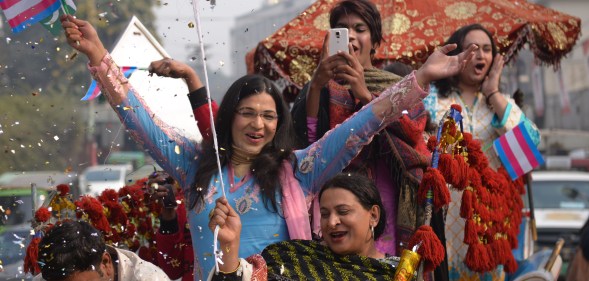 People take part in Pakistan's first Transgender Pride parade