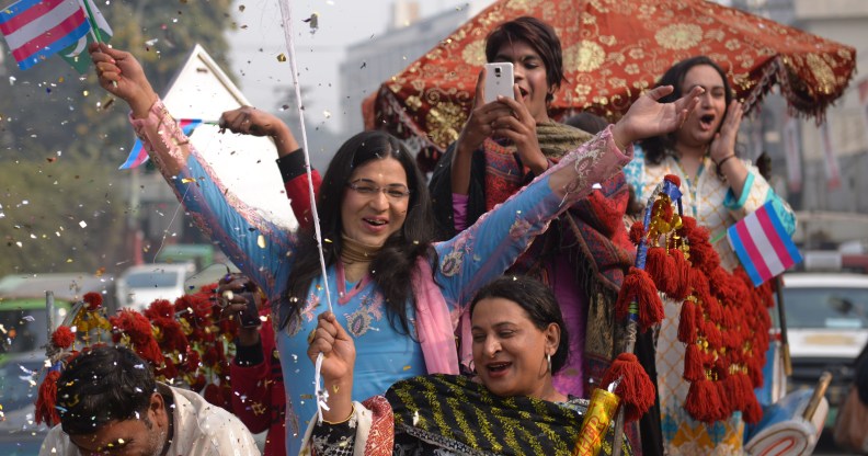 People take part in Pakistan's first Transgender Pride parade