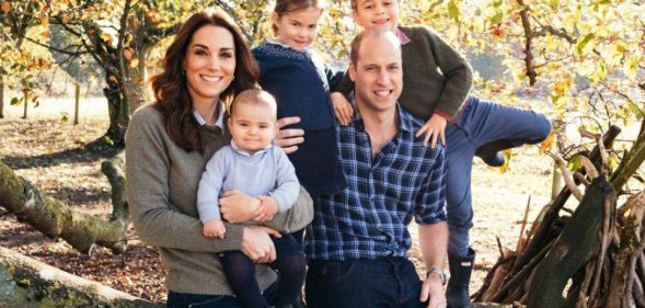 Prince William with his wife Kate Middleton and children Prince George, Princess Charlotte and Prince Louis