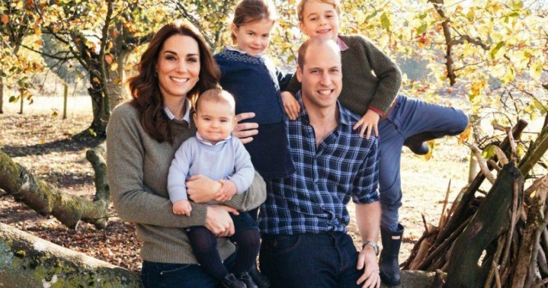 Prince William with his wife Kate Middleton and children Prince George, Princess Charlotte and Prince Louis