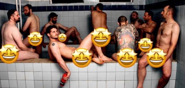 Men are pictured in a charity calendar.