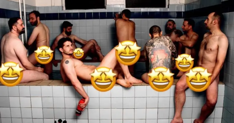 Men are pictured in a charity calendar.