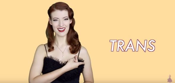 Jessica teaching how to sign 'trans'