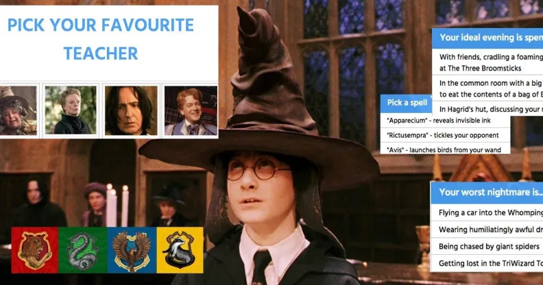 Harry Potter sorting hat Hogwarts house quiz
