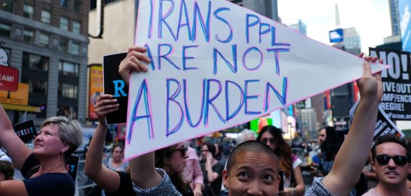 Protesters of the trans military ban