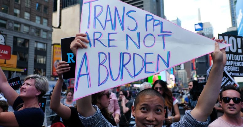 Protesters of the trans military ban