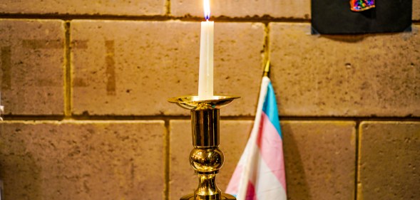 A candle mourns transgender victims of violence like Tydie, who was killed in Baltimore.