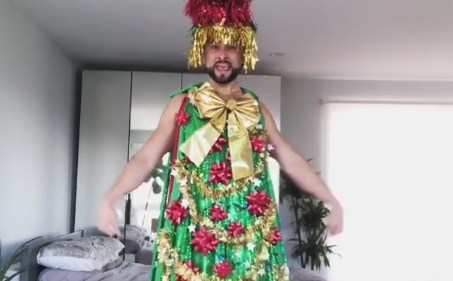 Dancer Mark Kanemura dressed as a tree.