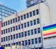 The US Embassy branch office in Tel Aviv, Israel hung rainbow flags