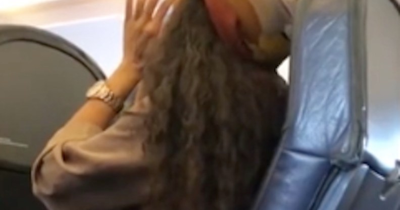 Woman yells homophobic and racist slurs at plane passenger