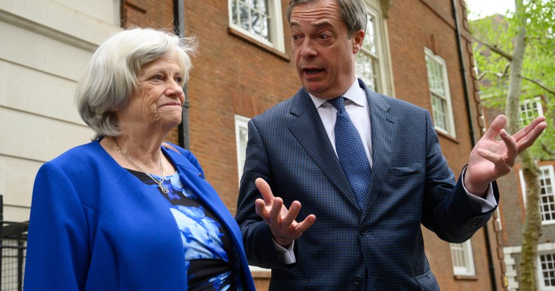 Ann Widdecombe and Nigel Farage of the Brexit Party