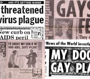 Anti-gay tabloid headlines re-published by PinkNews on World AIDS Day