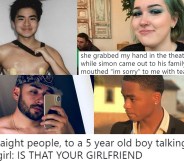 A collage of queer viral posts from 2018