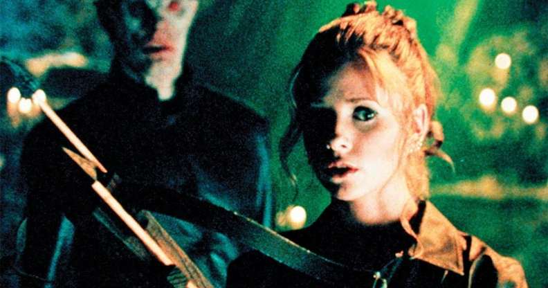 No Merchandising. Editorial Use Only. No Book Cover Usage. Mandatory Credit: Photo by Richard Cartwright/20th Cent/REX/Shutterstock (5884304m) Mark Metcalf, Sarah Michelle Gellar Buffy The Vampire Slayer - 1997 20th Century Fox Television USA Television